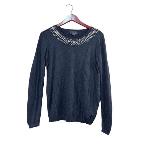 Jeans By Buffalo Sweaters - Jeans By Buffalo Black Beaded Collar Sweater S Long Sleeve